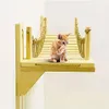 PLAFUETO Houten wandbrug met 2 vaste beugels Baars Mod Condo Kitty Activiteit Meubels Klimmer Boomtoren Kat Wolk Plankbord