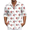 Men's Casual Shirts Summer Loose Print Long Sleeve Shirt Cardigan Beach Fashion T-Shirts For Men Short