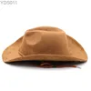 Brede Rand Hoeden Emmer Nieuwe 7 CM Jazz Fedora cowboy Mannen Suède Stof Hart Top Vilten Cap Dames Luxe Designer Merk Party Groen Tovenaar 240319