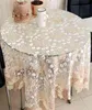 ヨーロッパオーガンザテーブルカバーレースの丸い丸い角度のテーブルクロス家具装飾透明な糸布2107249209834