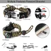 Survival Outdoor Survival Paracord Armband SOS LED-licht Noodmesfluit Kompas Multifunctionele polsband voor kamperen Wandelen