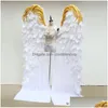 Décoration de fête de haute qualité luxe plume d'autruche blanche ailes d'ange mariage maison bar bricolage accessoires joli tir Ems livraison directe Gar Dhaoa