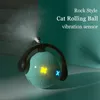 Rolling Ball Cat Toy Interactive Automatic Cat Teaser Feather Toys With Light Vibration Sensor Cats Game Toy Kitten Magic Ball 240315