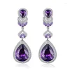 Dangle Earrings Exquisite Cubic Zirconia 925 Silver Needle Waterdrop Stud for Women Shiny Fashion Christmas Year