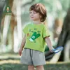 Conjuntos de roupas Amila 2023 Verão Novas Roupas para Bebê Menino Conjunto de Roupa de Algodão Bonito Dos Desenhos Animados Meninos Infantil Conjuntos Superior e Inferior T-shirt + Shorts GruposC24319