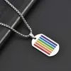 Fashion Design Pendant Necklaces Jewelry Rainbow Homosexual Six Color Personality Necklace Stainless Steel Pendant Mens Hip Hop Necklace Accessories