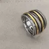 DY متعدد الخطوط زوجين يرنون حلقات عالية الجودة S925 Silver Ring مصمم الأزياء مصمم للسيدات للنساء لأحب