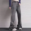 Harajuku yıkanmış vintage düz geniş bacak denim pantolon erkek ve kadınlar yüksek sokak bülbeli rahat kot pantolon y2k büyük boy 240313