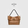 Bakken Damesmode Grote capaciteit Retro Messenger Bag Casual Tote Soft Fold OL Computer Schoudertas CrossbodyBag Kantoor Dagelijks