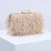 TOTEES TASSEL CLUTCHES LUXURY HANDBAGS小さなエレガントなブライダルクロスバッグウェディングスノーフレークPUフース