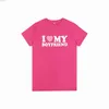 Women's T-Shirt Summer Couple T-shirts I Lover My Boyfriend Print Tops Short Sleeve Character PrintingC24319