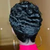 Perucas sintéticas cosplay perucas wigera sintético barato preto curto encaracolado penteados bonitos ondas de dedo elegante peruca encantadora para o verão projetos bonitos para mulher 240327