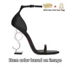 2024 Sandals High Heels Saint Laurent Luxurvs Designer Open Toe Stiletto Heel Paris Dress Classic Women 10cm Fashion Party Wedding Office Pumps with box Size 35-41