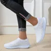 Casual Shoes Women's Crystal Comfort Soft Bottom Flat Breathable Mesh Sneakers Plus Size Non-Slip Womens