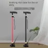 Pinnar Justerbar vikning Walking Cane med LED -ljus Nonslip Base Mobility Aid Aluminium Alloy Lightweight Walking Stick för äldre