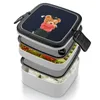 Servis söt Bear Glofing-AdoVoble Bento Box School Kids Office Worker 2layers Storage Teddy Baron