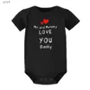 Rompers Me and Mummy Love You Daddy Baby Boys Girls Jumpsuit nyfödda baby spädbarnskläder Kort ärm Bodysuit Valentines Day GiftsC24319