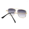 Zonnebril Klassiek Vierkant Cool Heren Vintage Design Metalen Zonnebril Dames Shades UV400