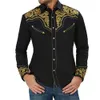 Printemps Western Vintage imprimé chemises pour hommes à manches longues décontracté lâche mince boutonné robe chemise Blouse hauts vêtements pour hommes 240319