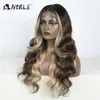 Synthetic Wigs Synthetic Wigs Noble Lace Front Wig Synthetic 28 Highlight Honey Brown Body Wave Wig Blonde Wigs For Women Lace Wig Synthetic Lace Front Wig 240327