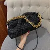 Sac à main et bourse à chaîne épaisse pour femmes, fourre-tout, sac à bandoulière tendance, pochette de jour douce, luxe, 2024