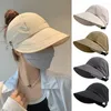 Wide Brim Hats Sunscreen Hat Empty Top Ventilate Protection Mask Hook Design Foldable Outdoor Fishing Cycling Sun