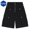 Men's Shorts Men Fashion 2024 Summer Black White Loose Casual Pocket Splicing Baggy Short Pants For Male