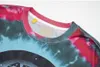 Erkek Bayan Tasarımcı T Shirt Marka Yaz Tişörtleri TIE-Boya Vintage High Street Kısa Kollu Lüks Tees Çift Gevşek Saf Pamuk Nefes Alabilir Tasarruf Magliette