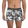 Boxer en treillis noir pour homme, sous-vêtement hautement respirant, short imprimé de qualité supérieure, cadeaux d'anniversaire