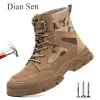 Boots Diansen Mens Boots de travail indestructibles Isolation 10kV Sénalisation Chaussures Antipuncture Antismash Steel Toe Both