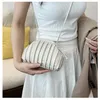 DrawString Trendy Designer Ruched Dumpling Shoulder Crossbody Bag For Women Handbag and Purses Totes 2024 Solid Ladies Messenger Bags