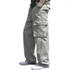 Men's Pants 6XL 130kg Summer Men Cargo Pocket Zipper Out Door Big Size Male Simple Army Green Straight Trousers 5xl 4xl