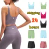 LL Lu Conjuntos Calças Sutiãs Femininos Conjuntos de Roupas de Yoga Apertadas Colete Esportivo Leggings de Salto Calças de Moletom Academia Resistência Treinamento de Força Correndo Suor Wicking Sutiã Esportivo Tops