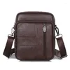 Bag Leather MEN'S Full-grain Shoulder Bag-Casual Wear Belt Running Mobile Phone B