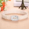 Ceintures Élégant Femme Perle Ceinture De Luxe Designer Strass Taille Chaîne Couleur Dorée Boucle Ceinture Bijoux Élastique Robe Décorative