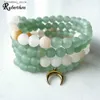 Bracelets de charme Ruberthen 6 mm Mix Aventurine 108 Mala Nouveau Design Femmes Pierres Précieuses Haute Qualité Yoga Spirituel Mala Bijoux L240319