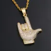 Hip hop personalize estilo simples banhado a ouro branco joias sier moissanite diamante colar pingente de dedo médio