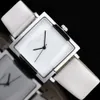 Armbandsur 2021 Ny se No Number Style Bekväm att bära Faux Leather Quartz Square Wrist Watch for Women Fashion Simple 24319