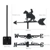 1 pc cavalo fazenda sinal weathervane silhueta arte preto metal vento palhetas ao ar livre decorações jardim para telhado quintal construção 240314