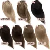 Toppers Toppers per capelli da donna Clip in parrucche di capelli umani veri Parrucchino da donna Base in seta Parrucchino con frangia Clip bionde nelle estensioni dei capelli