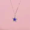 Halsband Instagram mode dot diamant färsk och söt fem spetsig stjärnkrage kedja smycken