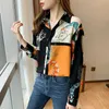 Women's Blouses Shirts Printed Designer Collared Shirt Womens Design Sense Niche 2024 Autumn New Versatile Chiffon Long Sleeve Women Fashion TopsL2403