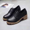 Casual Shoes Ladies Leather 2024 Summer Rock Thick-soled Pure Color Breathable Women's