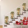 Noel dekorasyonları çelenk çelenk ön kapı pencere merdivenleri LED çelenk 17 inç merdiven swag trim tatil dekorasyon
