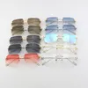 デザイナーサングラスファッションメタルサングラスUV400保護リムレス男性とメスのサングラスシールドレトロデザイン眼鏡フレームメン
