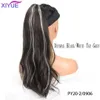 Synthetic Wigs XIYUE Wig ponytail black brown highlight dye grip style fashionable and simple one second to wear large wave ponytail braid 240329