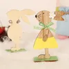 Party Decoration Cartoon Spring Easter Decorative Pendant Creative DIY Colored Wood Ornament Desktop 2024 Supplies