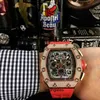 Orologi meccanici da uomo di lusso Orologio da polso Richa Bexei Top Ten Marchi Swiss Hollowed Out Full Automatic Mulino meccanico in fibra di carbonio da uomo