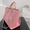 Borse di tela moda borse da spiaggia Borsa di design borsa a tracolla borsa tote 37CM Borsa ricamata con perle borsa tote di alta qualità borsa da donna grande borsa per la spesa Confezione regalo