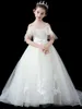 Sweet Ivory Tulle remmar Applique Flower Girl Dress Girl's Pageant Dresses Party/Birthday Dresses Girl's Skirt Custom SZ 2-12 D319035